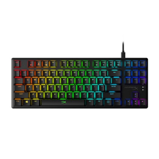 Tipkovnica HyperX Alloy Origins Core, mehanička, HyperX Aqua, RGB, crna, HX-KB7AQX-US, USB