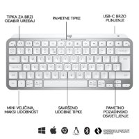 Tipkovnica LOGITECH MX Keys mini, bežična, BT, srebrna