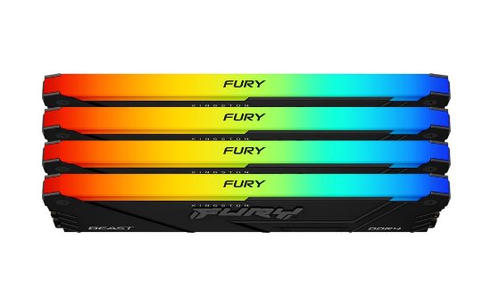 Memorija PC-28800, 64GB, KINGSTON Fury Beast RGB KF436C18BB2AK4/64, DDR4 3600MHz, 4x16GB