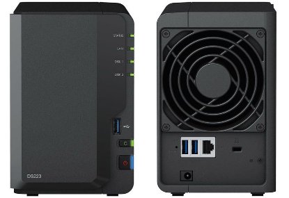 SYNOLOGY DS223 DiskStation 2-bay NAS server, 2.5"/3.5" HDD/SSD, Wake on LAN/WAN, 2GB, G-LAN, 3x USB 3.2 SYNOLOGY DS223 DiskStation 2-bay NAS server, 2.5"/3.5" HDD/SSD, Wake on LAN/WAN, 2GB, G-LAN, 3x USB 3.2