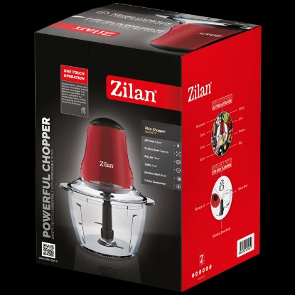 Sjeckalica ZILAN ZLN5619, 200 W, 1,0 l, staklena posuda, crvena Sjeckalica ZILAN ZLN5619, 200 W, 1,0 l, staklena posuda, crvena