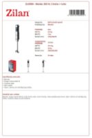 Štapni mikser ZILAN ZLN3994, 850 W, 2 brzine + turbo, inox