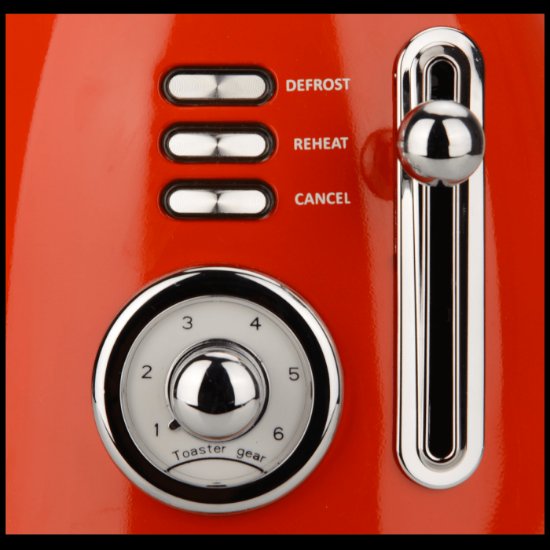Toster ZILAN ZLN7040, Retro, 850 W, 2 utora, crveni