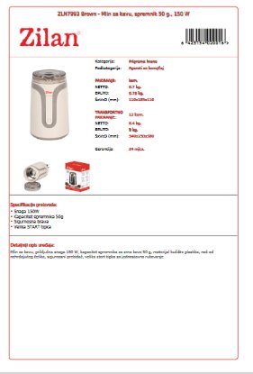 Mlinac za kavu ZILAN ZLN7993, 150 W, 50 g, bež Mlinac za kavu ZILAN ZLN7993, 150 W, 50 g, bež