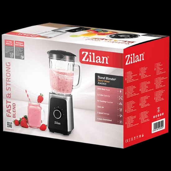 Blender ZILAN ZLN3925, 1000 W, staklena posuda 1,5 l, inox