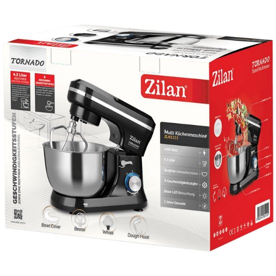 Mikser sa posudom ZILAN ZLN1215, 1000 W, 4,5 l, 8 brzina + pulse, crni