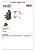 Aparat za kavu HOME HG PR 06, 800 W, 3,5 bara, crni