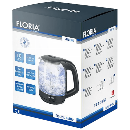 Kuhalo za vodu FLORIA ZLN3505, 2000 W, 1,7 l, stakleno