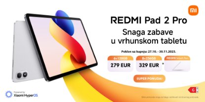 Prikažite detalje za Novi Xiaomi Redmi Pad 2 Pro – Snaga, stil i preciznost u tvojim rukama!- kupi sada i na poklon dobivaš olovku gratis.