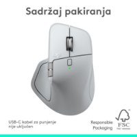 Miš LOGITECH MX Master 4, za Mac, optički, bežični, BT, bijeli