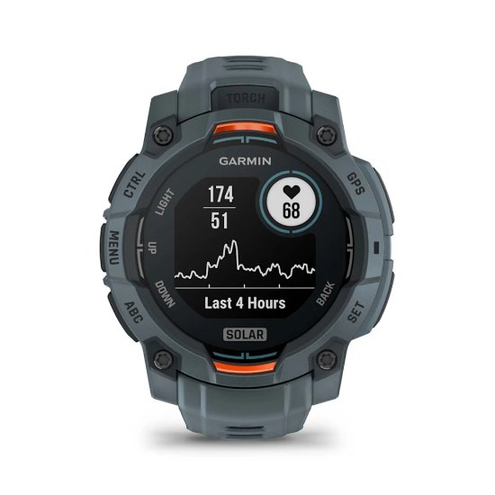 Pametni sat GARMIN Instinct 3 Solar 45mm, GPS, HR, pametne obavijesti, sivi