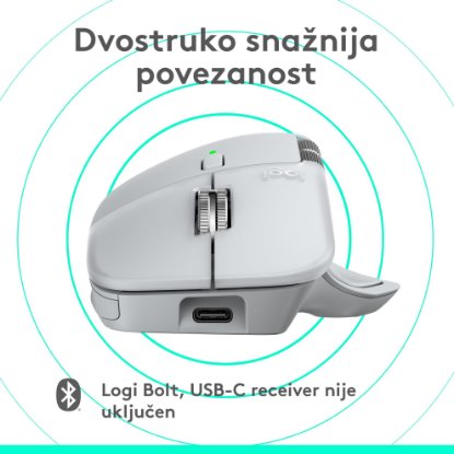 Miš LOGITECH MX Master 4, za Mac, optički, bežični, BT, bijeli