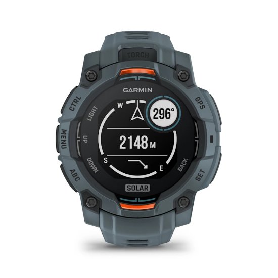 Pametni sat GARMIN Instinct 3 Solar 45mm, GPS, HR, pametne obavijesti, sivi