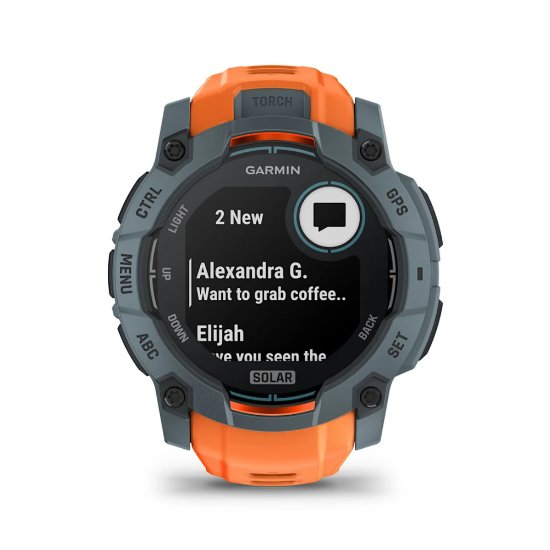 Pametni sat GARMIN Instinct 3 Solar 50mm, GPS, HR, pametne obavijesti, narančasti