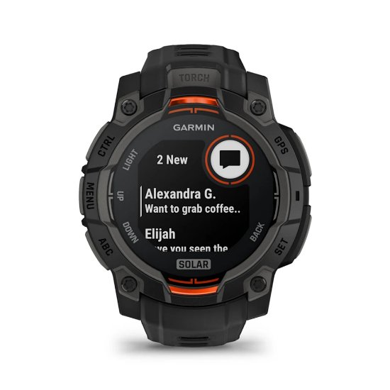 Pametni sat GARMIN Instinct 3 Solar 45mm, GPS, HR, pametne obavijesti, crni