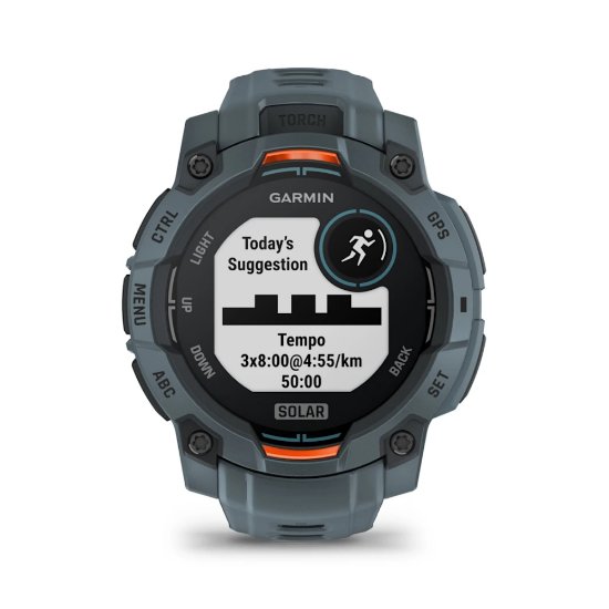 Pametni sat GARMIN Instinct 3 Solar 45mm, GPS, HR, pametne obavijesti, sivi