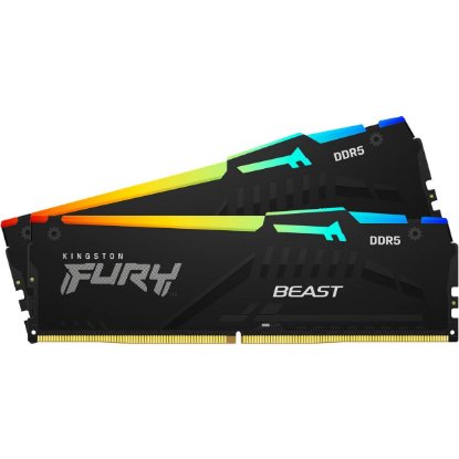 Memorija PC-44800, 32GB, KINGSTON Fury Beast KF556C40BBAK2-32 RGB, DDR5 5600MHz, kit 2x16GB