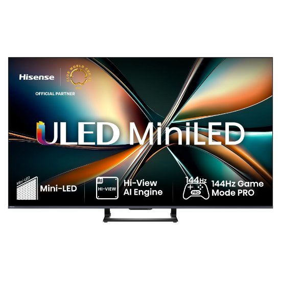 Mini-LED TV 55" HISENSE 55U7Q, Smart TV, 4K UHD, DVB-T2/C/S2, USB, Wi-Fi, BT, crni - energetski razred E