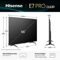 QLED TV 55" HISENSE 55E7Q PRO, Smart TV, 4K UHD, DVB-T2/C/S2, USB, Wi-Fi, BT, crni - energetski razred E
