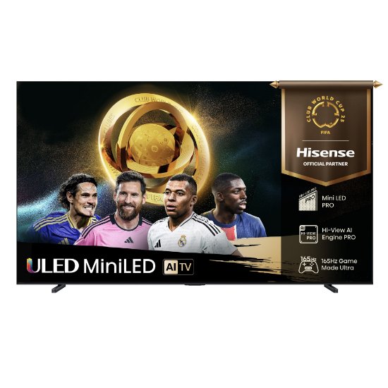 Mini-LED TV 100" HISENSE 100U7Q PRO, Smart TV, 4K UHD, DVB-T2/C/S2, USB, Wi-Fi, BT, crni - energetski razred D