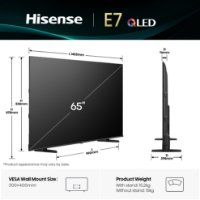 QLED TV 65" HISENSE 65E7Q, Smart TV, 4K UHD, DVB-T2/C/S2, USB, Wi-Fi, BT, crni - energetski razred E