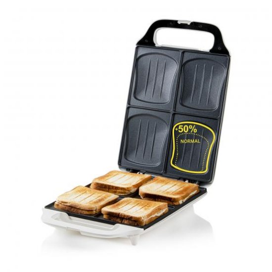 Toster DOMO DO9064C, aparat za sendviče XXL, 1800 W, 4 tosta, bijeli