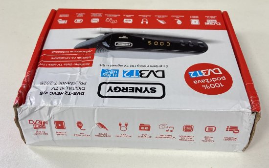 RABLJENI - TV tuner SYNERGY T-202, DVB-T2 HEVC265, SCART, LAN, HDMI, zemaljski, crni