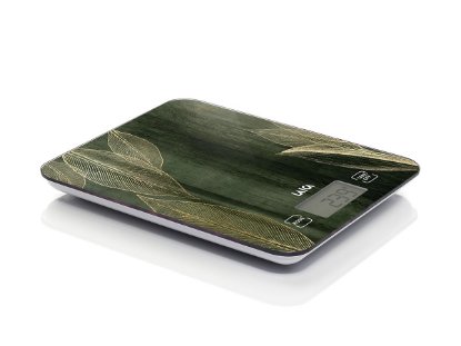 Kuhinjska vaga LAICA KS5012, digitalna, 10 kg, staklo, zlatno lišće