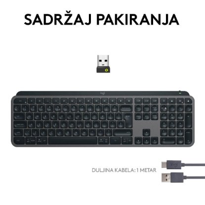 Tipkovnica LOGITECH MX Keys S, bežična, BT, crna