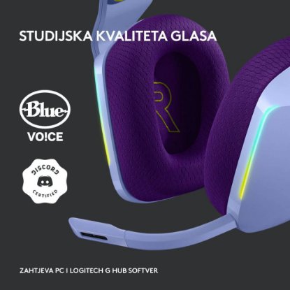 Slušalice LOGITECH Gaming G733 Lightspeed, RGB, bežične, lilac