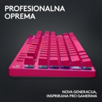 Tipkovnica LOGITECH G Pro X TKL LIGHTSPEED, mehanička, tactile, bežična, RGB, roza