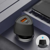Auto punjač VEGER CC50 QC 3.0, 38W, USB, USB-C PD, crni