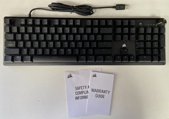 RABLJENI - Tipkovnica CORSAIR K70 RGB Core, mehanička, MLX Red Linear switch, US Layout, USB, crna