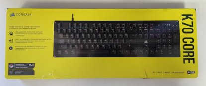 RABLJENI - Tipkovnica CORSAIR K70 RGB Core, mehanička, MLX Red Linear switch, US Layout, USB, crna