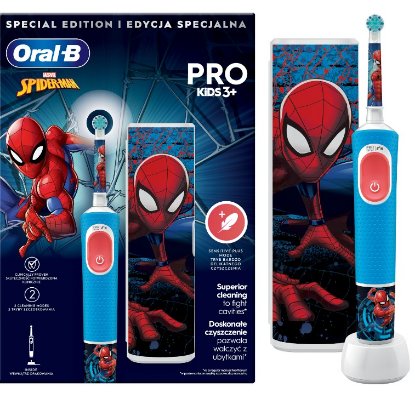 Električna četkica za zube ORAL-B Pro Kids 3+, Spiderman+ putna torbica