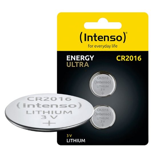 Baterije INTENSO CR2016, litijske, 3 V, 80 mAh, 2kom
