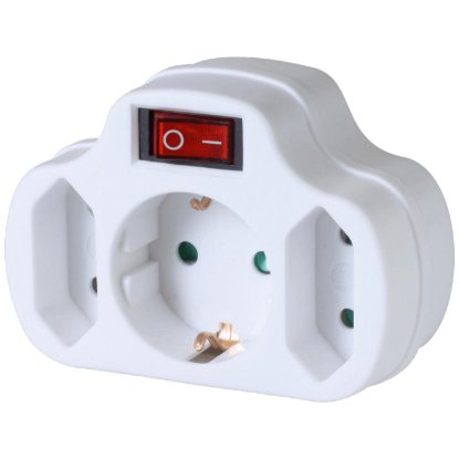 Strujna utičnica HOME, sa prekidačem, 1 x schuko + 2 x EURO, bijela