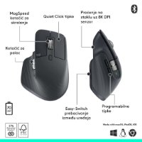 Miš LOGITECH MX Master 3S Performance, laserski, bežični, BT, graphite