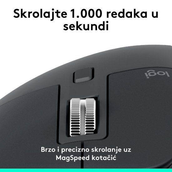 Miš LOGITECH MX Master 3S Performance, laserski, bežični, BT, graphite