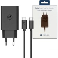 Kućni punjač MOTOROLA Turbo Power, 68W, USB-C, USB-C kabel, crni