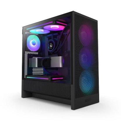 Kućište NZXT H5 Flow RGB 2024, MIDI, ATX, window, crno, bez napajanja