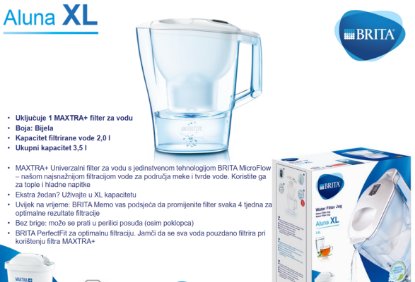Vrč za filtriranje vode BRITA Aluna XL, 3,5 l, bijeli