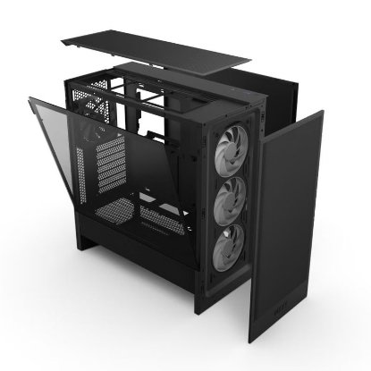 Kućište NZXT H5 Flow RGB 2024, MIDI, ATX, window, crno, bez napajanja