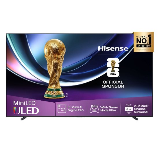 Mini-LED TV 100" HISENSE 100U7Q PRO, Smart TV, 4K UHD, DVB-T2/C/S2, USB, Wi-Fi, BT, crni - energetski razred D