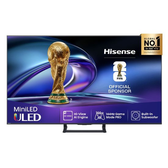 Mini-LED TV 55" HISENSE 55E8Q, Smart TV, 4K UHD, DVB-T2/C/S2, USB, Wi-Fi, BT, crni - energetski razred E