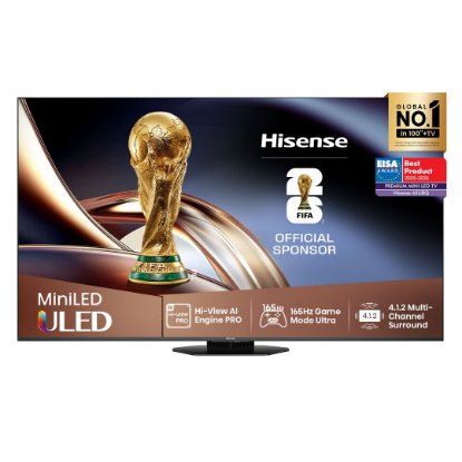Mini-LED TV 65" HISENSE 65U8Q, Smart TV, 4K UHD, DVB-T2/C/S2, USB, Wi-Fi, BT, crni - energetski razred E