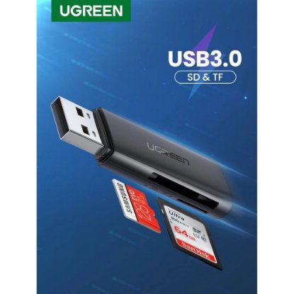 Čitač memorijskih kartica UGREEN, TF/SD, USB 3.0, crni