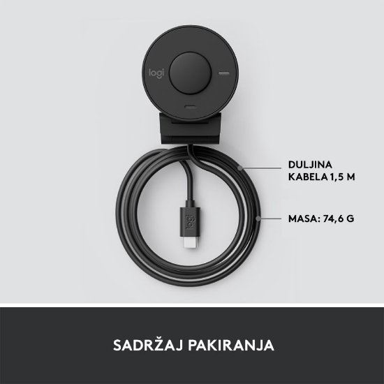 Web kamera LOGITECH Brio 300, crna