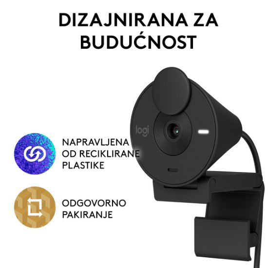 Web kamera LOGITECH Brio 300, crna