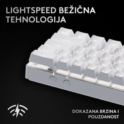 Tipkovnica LOGITECH Pro X 60 LIGHTSPEED, mehanička, bežična, RGB, bijela